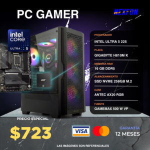 Sin título (1080 x 1080 px) (1) PC Gamer Intel Core Ultra 5 225 | 16GB RAM DDR5 | SSD 256GB