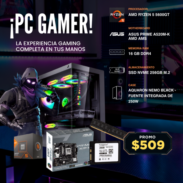 Pc Gamer Ryzen 5 5600GT | 16 GB RAM | SSD 256GB