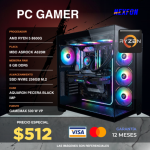 Sin título (1080 x 1080 px) PC Gamer AMD Ryzen 5 8600G | 8GB RAM DDR5 | SSD 256GB