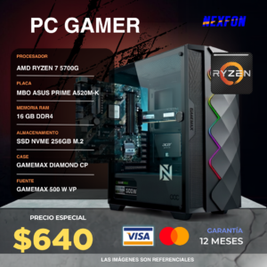 PC Gamer Ryzen 7 5700G | 16GB RAM DDR4 | SSD 256GB